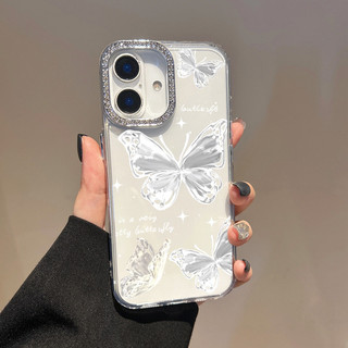 Ốp Điện Thoại Bướm Lấp Lánh Cho OPPO Reno 14 13 12 11 10 8 7 6 5 Pro Reno 14F 13F 12F 11F 8T 4 4G 5G Bling Kim Cương Giả Mềm TPU Trong Suốt