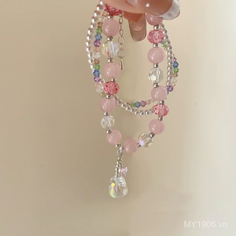 Đồng hồ tay nữ phong cách mới nhất màu pastel đính hạt, hình bướm cao cấp
