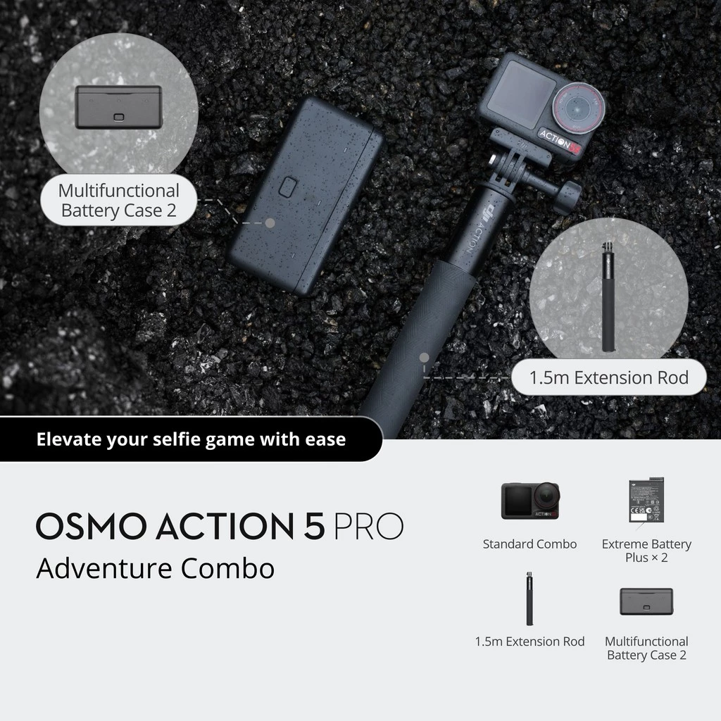 [CameraMall] Camera hành động DJI Osmo Action 5 Pro máy quay hành trình 4K 120fps, chế độ màu HLG, quay đêm rõ nét