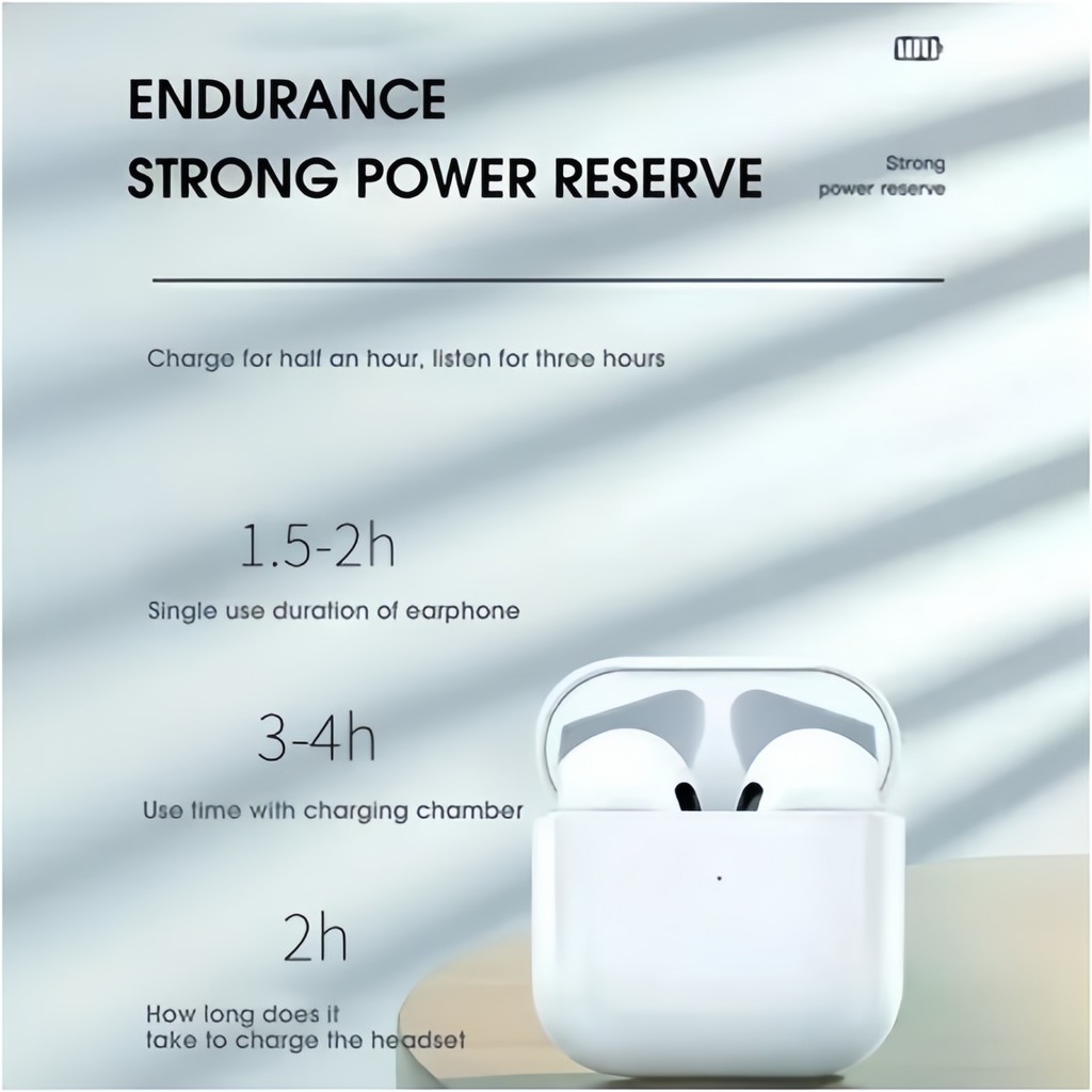 Tai nghe nhét tai Bluetooth không dây Pro4 hỗ trợ cảm ứng và gọi điện, tương thích với hệ thống Android