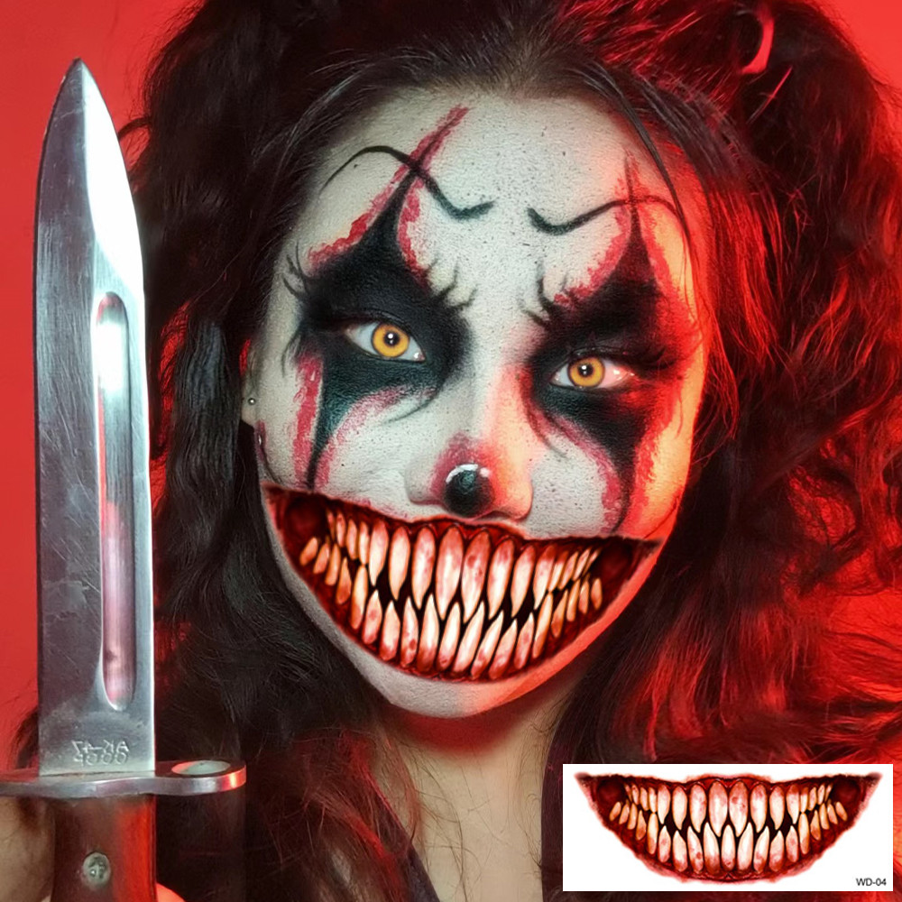 Hình dán giả răng hổ tạm thời an toàn - Phụ kiện hóa trang Halloween dành cho người lớn nam nữ