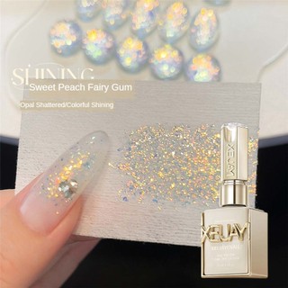 XEIJAYI Ngọt Đào Cổ Tích Gel Móng Tay Ánh Sáng Sang Trọng Flash Champagne Vàng Vỡ Kim Cương Quang Trị Liệu Keo Móng Tay Nghệ Thuật Làm Móng Tay Cho Tiệm Làm Móng Tay