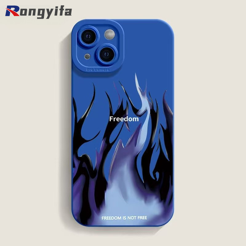 Ốp điện thoại họa tiết ngọn lửa xanh cho Redmi Note 14S 14 13 12 Pro Plus 12s 12 Turbo Pro + 5G 4G Ốp lưng mát mẻ Phim hoạt hình thời trang Vỏ mềm chống rơi dễ thương