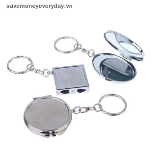 [savemoneyeveryday] Gương mỹ phẩm hai mặt hình trái tim hình vuông hình trái tim tròn Gương trang điểm gấp kim loại [vn]