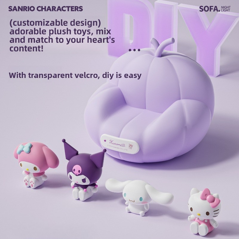 Hoạt Hình Sanrios Kitty Kawaii Phát Sáng Đám Mây Đèn Hello Kitty Đầu Giường Đèn LED Đèn Ngủ Sofa Trang Trí Quà Tặng