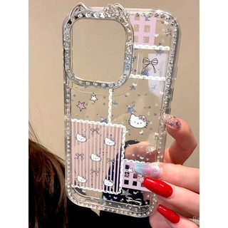 Ốp Điện Thoại Thích Hợp Cho iPhone Flash Kim Cương kt Ống Kính Tai Thích Hợp Cho iPhone16promax Vỏ Điện Thoại Cảm Giác Cao Cấp iPhone15 / 14 / 13 / 12 / 16 Vỏ Bảo Vệ KZHJ