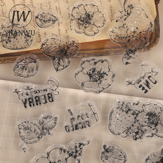 JIANWU Vintage Tiếng Anh Văn Bút Tem Phong Cảnh Chất Liệu Cắt Dán Trong Suốt Silicon Tem Sáng Tạo DIY Tạp Chí Văn Phòng Phẩm