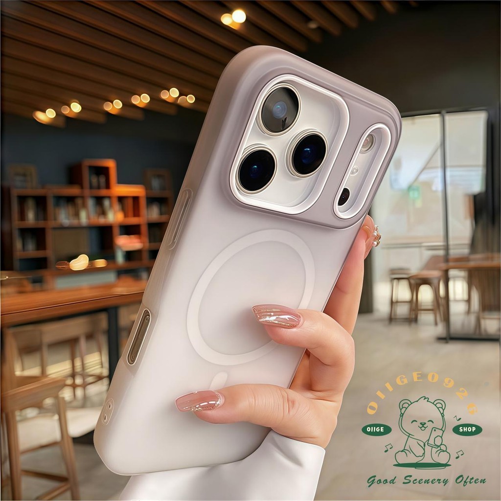 【 Ốp lưng iPhone17 】 Vỏ điện thoại từ tính lỏng mờ màu cam iphone17 Pro Max 16 15 14 13 12 cho vỏ iPhone Vỏ mềm silicon TPU chống sốc