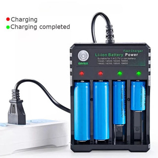 AIMVUKES  Bộ sạc pin lithium-ion bốn kênh 18650-tự ngắt thông minh điện áp đầu ra 3.7V - 4.2V phù hợp với nhiều loại pin