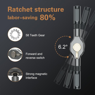 24-in-1 Magnetic Screwdriver Set with Detachable T-Ratchet Handle, Multi-Function Iron Hand Tool