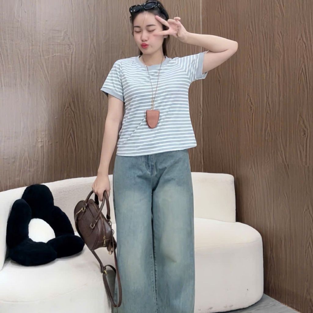 [Deal Mở Bán ]Áo Thun Kẻ Sọc Ngang Tay Ngắn Nữ Bigsize – Thời Trang Cho Nàng Tự Tin A285