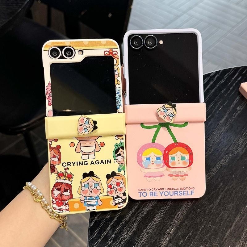Thích Hợp Cho Samsung Galaxy ZFlip7 5G Hoạt Hình Dễ Thương Vui Vẻ Xoay Cô Gái Ốp Lưng Điện Thoại ZFlip5 Zflip6 Dây Gấp Vỏ Cho Zflip 7 5 6 4 N3Flip MixFlip 2 Vỏ Bảo Vệ Cứng