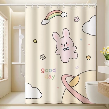 Rèm phân vùng chống thấm nước cao cấp Bộ rèm cửa dày phòng tắm không khoan Rèm phòng tắm Rèm treo rèm cửa sổ