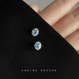 Bông tai bạc 925 kim aquamarine zircon - Phù hợp cho nữ với thiết kế nhỏ gọn, thời trang sang trọng