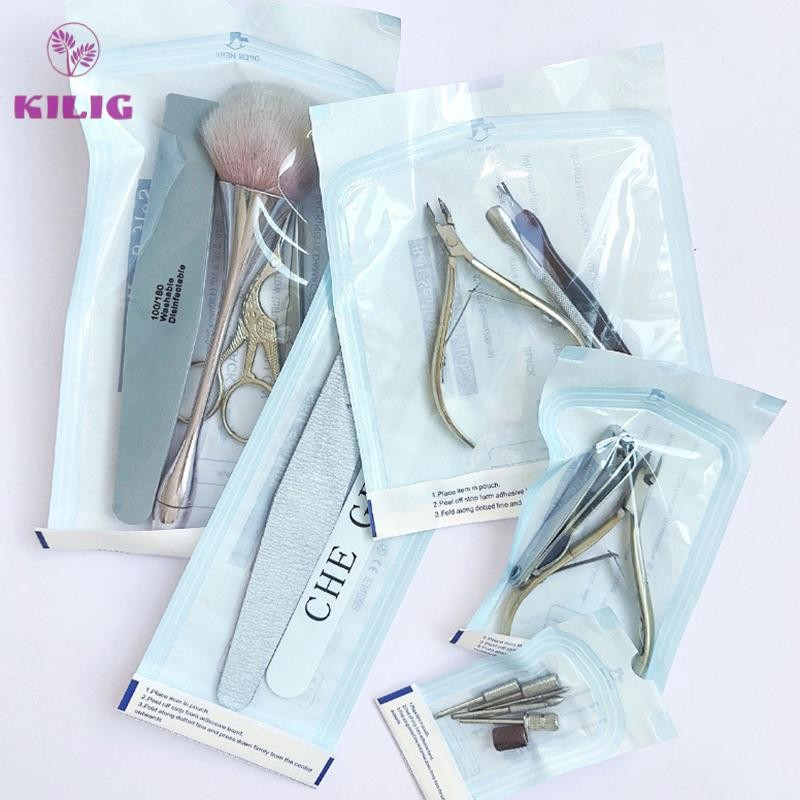 Bộ 100 Túi Tiệt Trùng 4 Kích Thước Dùng Một Lần Để Đựng Dụng Cụ Xăm Móng Tay Mới
