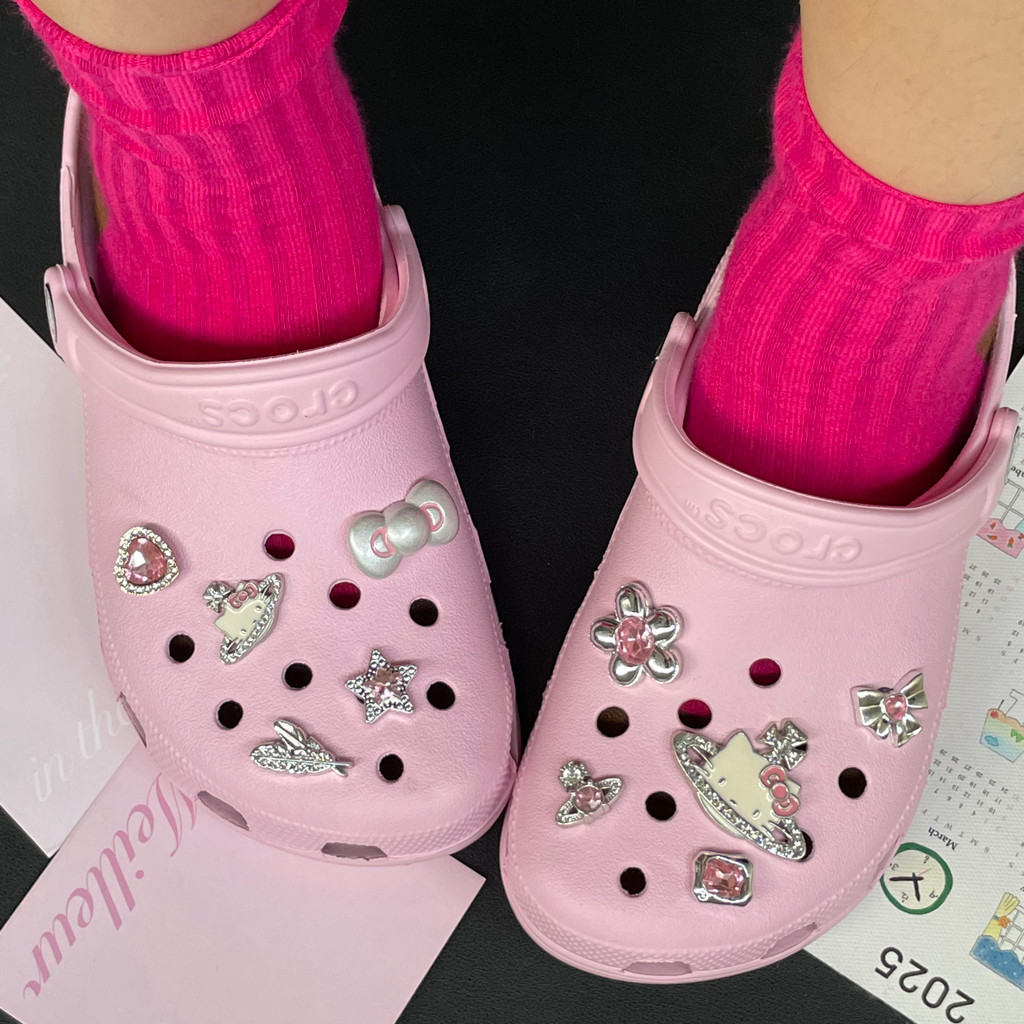 Phụ Kiện Crocs Hellokitty Hoạt Hình Dễ Thương Hoa, Tất Cả Trận Đấu, Có Thể Tháo Rời, Cao Cấp, Zhibixing