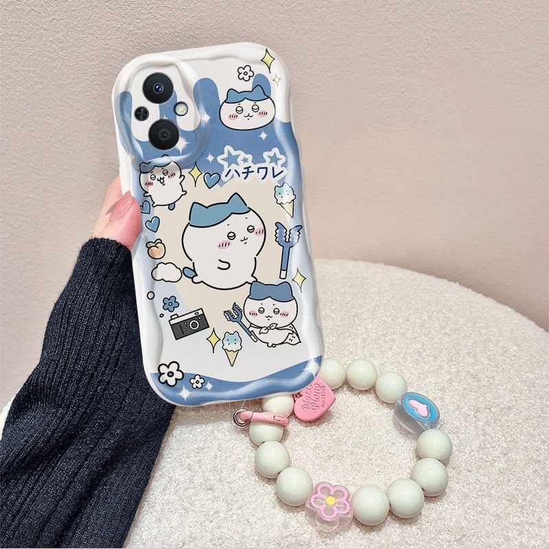 Ốp Lưng Điện Thoại Redmi Note 14 Pro Max 4G 5G 10S 9S A5 Dễ Thương Chiikawas Cổ Tay Dây Chuyền Vòng Tay Trong Suốt Sóng Bên Silicon Hoạt Hình