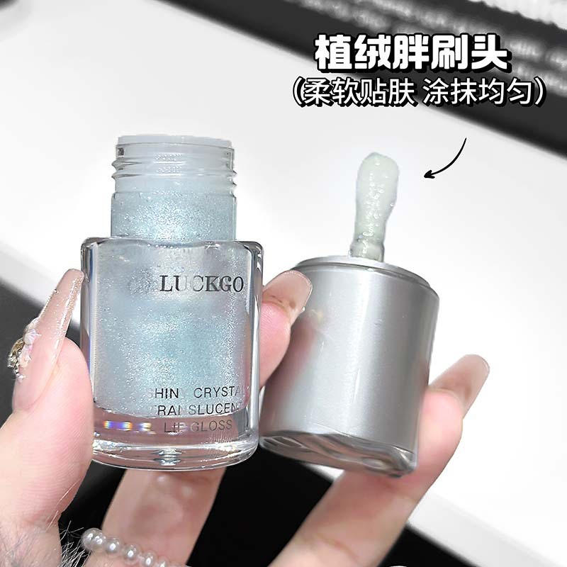 LUCKGO Shining Crystal Trong Suốt Son Bóng Dưỡng Ẩm Gương Dưỡng Ẩm Lớp Giả-Makeup Thu Đông Trang Điểm Làm Đẹp Son Môi