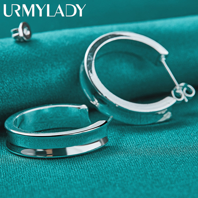 URMYLADY Bông tai tròn bạc 925 thời trang cho đám cưới và bữa tiệc