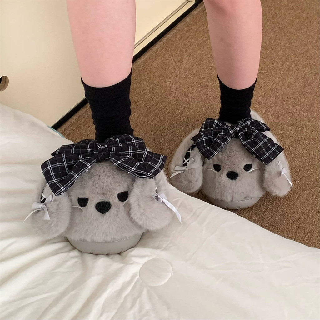 XIXITIAO Dép Cotton Nữ Thỏ Dễ Thương Mùa Đông Nhà Thoải Mái