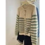 Áo len cardigan dài tay phối họa tiết kẻ sọc chất liệu len mềm mịn hàng QCCC XIMIMI SP390