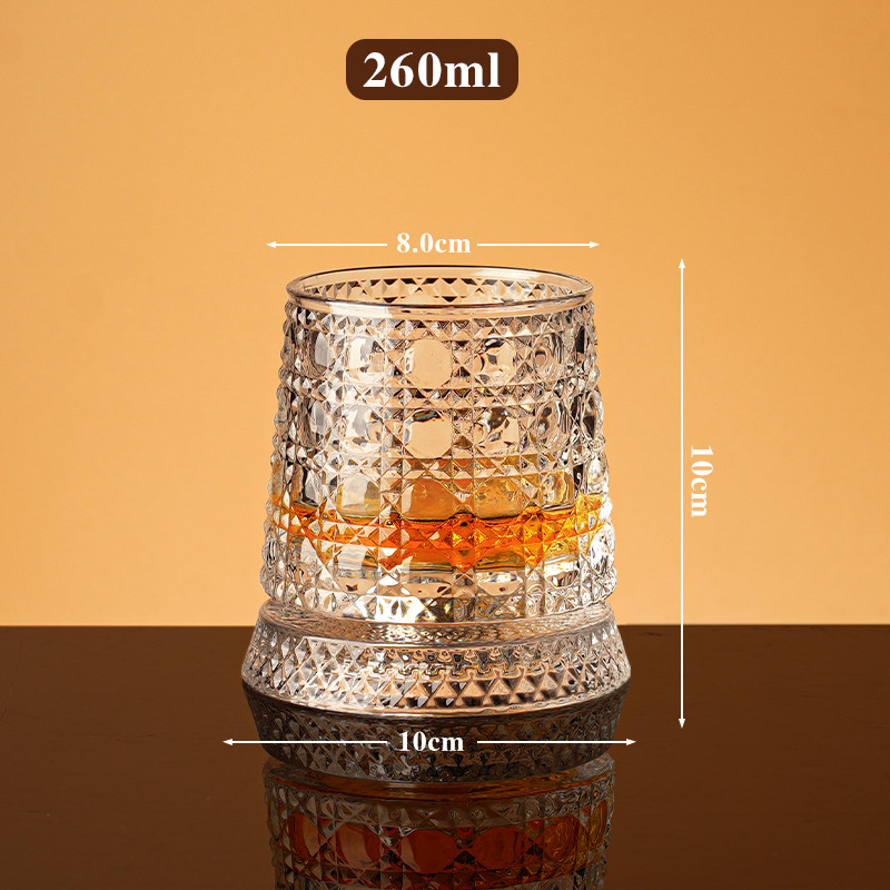 Cảm nhận pha lê Whisky Ly rượu vang phương Tây Brandy Kính xoay sáng tạo Kính thủy tinh gia đình Thủy tinh nước