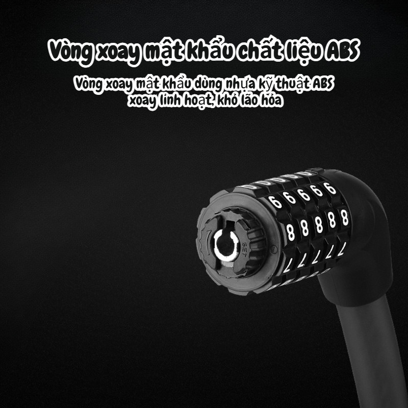 Khóa xe đạp, Năm chữ số mật khẩu khóa, Khóa cửa xe máy, Khóa chống trộm, Cáp thép dày chống cắt