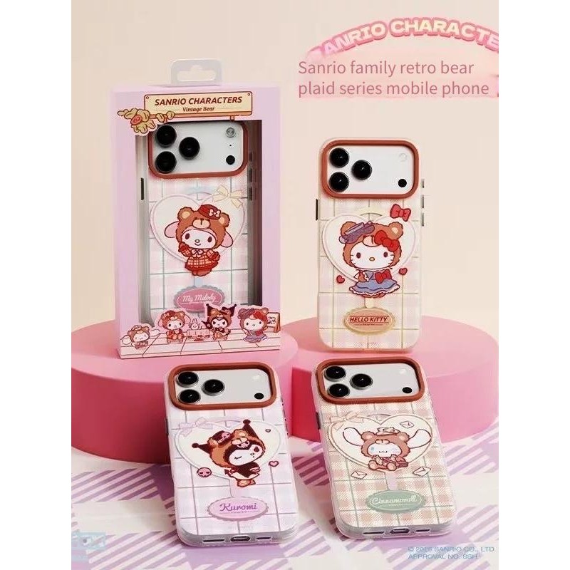 Sanrio iPhone 17Pro Melody Dễ Thương Retro Quế Chó Kẻ Sọc Bao Gồm Tất Cả Chống Sốc