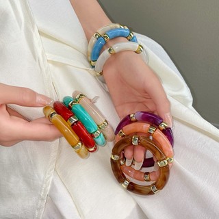 Vòng tay tròn ghép Acrylic, vòng tay đi lại đa năng cổ điển và thời trang, trang sức thích hợp và cao cấp