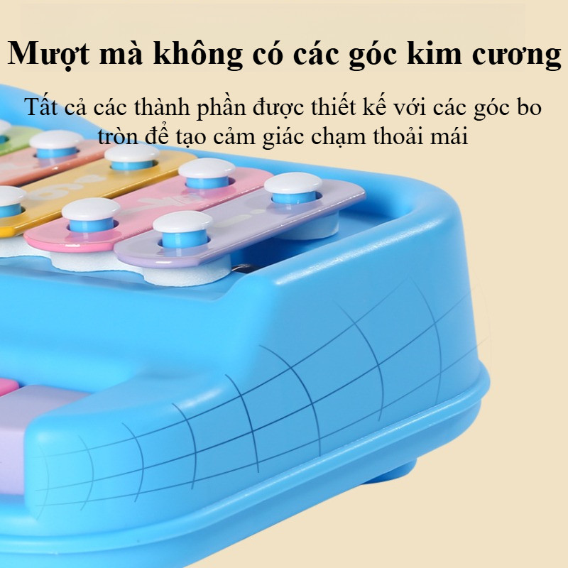 Đồ Chơi Đàn Piano Mini Kết Hợp Thanh,Gõ Dạy Bé Nhận Biết Âm Thanh,Màu Sắc Chất Liệu Nhựa ABS,3 Thẻ Nhạc