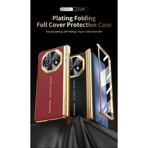 Ốp Lưng Cho Vivo X Fold 6 5 3 Pro Mạ Chân Không Tích Hợp Phim Kính Trước Full Ống Kính Bản Lề Bảo Vệ Chống Vân Tay Chống Rơi Bao