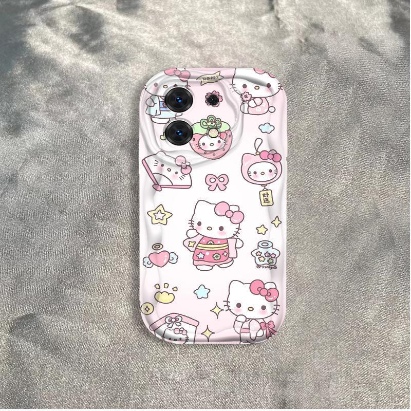 Ốp Silicon Hoạt Hình Cho Redmi Note 13 Pro 4G 5G POCO M6 Pro 4G Ốp Điện Thoại Mềm 3D Kem TPU Kitty Girl Sinh Viên Ốp Lưng Chống Sốc