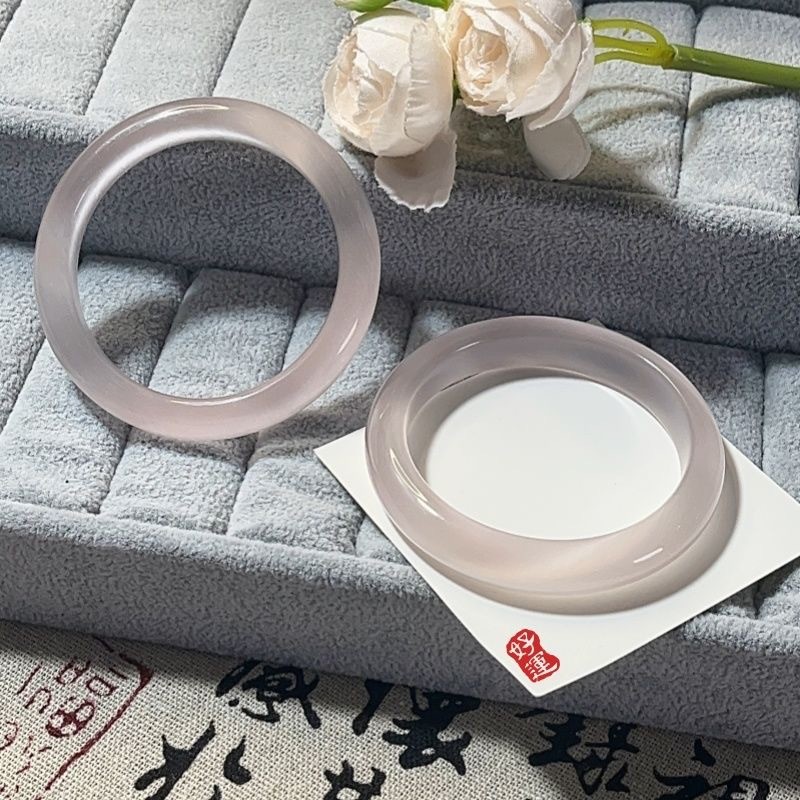 Vòng tay đá mắt mèo xanh và hồng ánh trăng trắng
