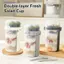 600ML Salad Bột Yến Mạch Cốc Ăn Sáng Đôi Cốc Ngũ Cốc Hạt Sữa Chua Bộ Hộp Đựng Có Giá Đỡ Thay Đồ Nĩa Chuẩn Bị Bữa Ăn MỚI