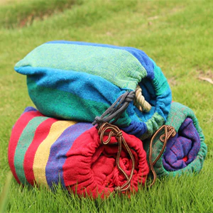 Du Lịch Ngoài Trời Đơn Đôi Mở Rộng Cầu Vồng Sọc Vải Cotton Xoay Chống Lăn Võng