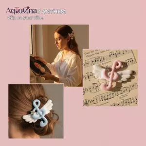 AqToCna 2 Chiếc Y2K Music Note Kẹp Tóc Cánh Dễ Thương Chi Tiết Bé Gái Kẹp Tóc Cho Trường Học Thường Ngày Phụ Kiện Tiệc AqToCna