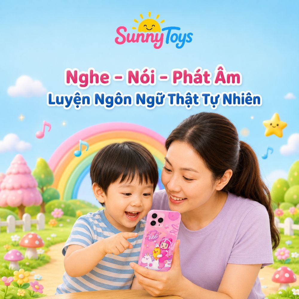 Điện Thoại Đồ Chơi 40 Phím SunnyToys - Bé Bấm Học Chữ, Số, Tiếng Anh Và Nghe Nhạc