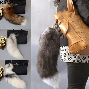 Móc khóa đuôi KANGN, Móc khóa lông thú giả 40cm đẹp, Tua rua hiệu suất COS