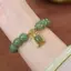 PNPIA- Phong Cách Trung Hoa Retro Giả Ngọc Đính Hạt Vòng Tay Vuông Kim Cương Giả Mặt Dây Chuyền Lắc Tay Cho Nữ Bạn Gái Ánh Sáng Sang Trọng Món Quà Trang Sức