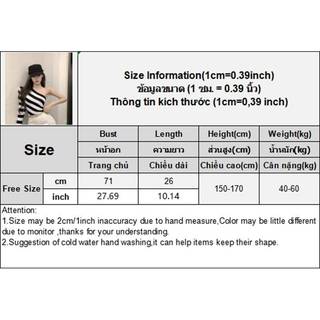 Strongaroetrtomj Áo thun sọc giản dị dành cho nữ Áo crop top dệt kim không đều đơn giản VN