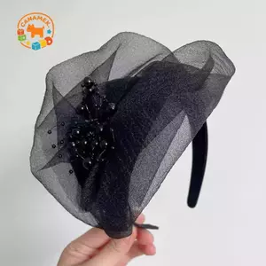 CANAMEK Thanh Lịch Nửa Nón Pháp Retro Tóc Vòng Bữa Tối Tiệc Băng Đô Quấn Tóc Cho Nữ Cô Gái Tính Khí Mũ Phụ Kiện Tóc CSF