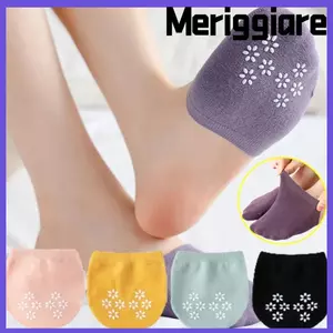Tất nửa chân vô hình MERIGGIARE, Tất Cotton nguyên chất, Tất nửa chân phía trước ẩn chống trượt bằng silicon