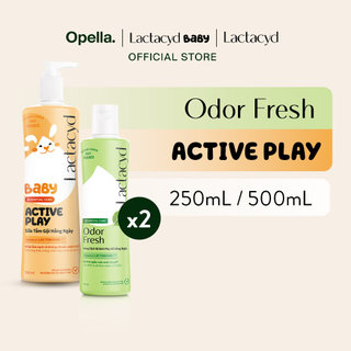 Bộ Dung Dịch Vệ Sinh Phụ Nữ Lactacyd Odor Fresh 250ml + Sữa Tắm Gội Trẻ em Lactacyd Active Play 500ml