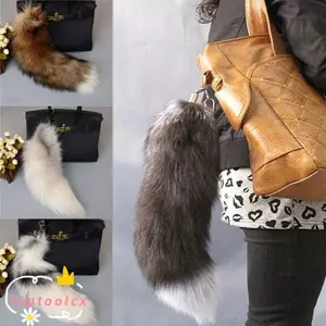 Móc khóa lông thú giả TOPTOOLCX, Đạo cụ hiệu suất COS Móc khóa đuôi đẹp, Móc chìa khóa 40cm