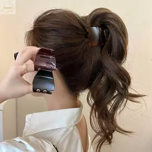 Vuốt Tóc Neo Đuôi Ngựa Cao AWNGD, Kẹp Cá Mập Tạo Kiểu Lâu Dài Mờ, Vỏ Rùa Thời Trang Lông Tơ Tập Lưng Đầu Kẹp Phụ Kiện Tóc