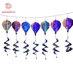 PWSEND Hot Air Balloon Wind Spinner, Thiết kế đầy màu sắc Phim sáng treo Twister gió, Loại treo lấp lánh Phong cách tưởng tượng rực rỡ Gió rực rỡ Cối xay gió ngoài trời Lễ hội tại nhà