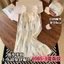 Đồ ngủ có đệm ngực cho nữ, váy ngủ hai dây cotton hình đám mây dễ thương ngọt ngào mùa hè, trang phục ở nhà