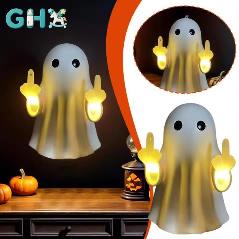 GHX 3D Ngón Giữa Dễ Thương Ma Đèn Ngủ Halloween Nhựa Ma Các Bức Tượng Ngộ nghĩnh Dễ Thương Cho Gia Đình Prank Quà Tặng 2025 Trang Trí Halloween VN