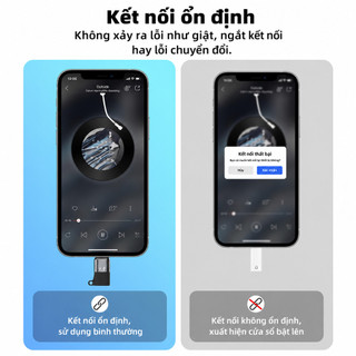 Đầu chuyển iPhone sang Type-C cái OTG mini hỗ trợ tai nghe micro sạc nhanh truyền dữ liệu cho iPhone iPad