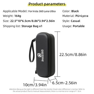 Dành Cho Insta360 Luna Siêu Túi Bảo Quản Ốp Lưng Cứng Cầm Tay Đơn Đeo Vai Đeo Vai Đứng Một Mình Túi 360 Luna Phụ Kiện Máy Ảnh